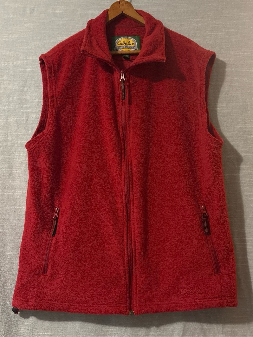 Cabela’s Outdoor Gear Fleece Vest Full Zip Red Men’s Sz M (Tall)